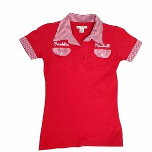Franklin & Marshall red and white polo shirt
